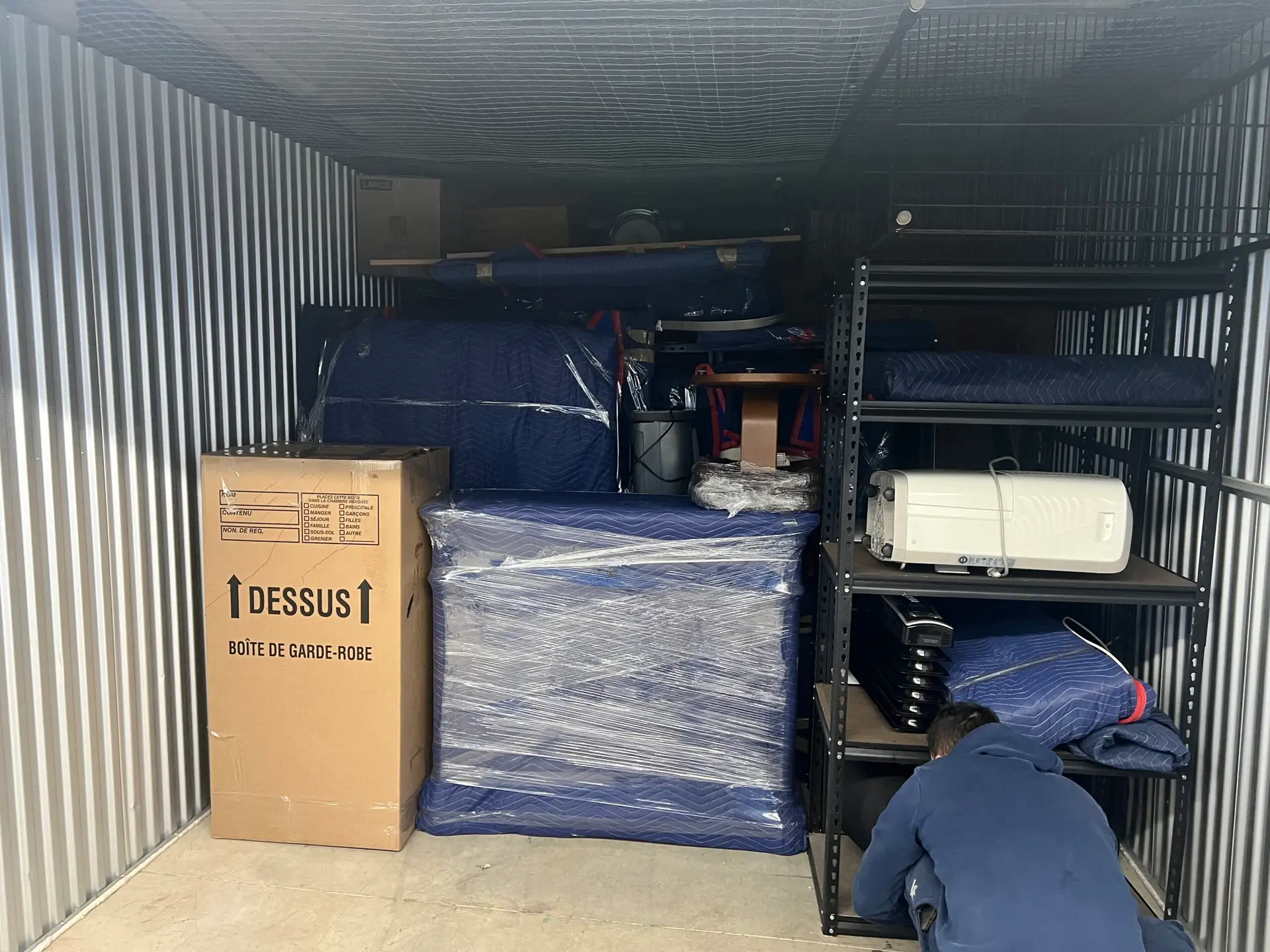 Clean organized storage unit used for Flash Moving Canada moving and storage in Mississauga